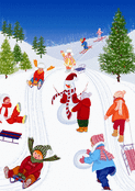 Amusement hivernal avec un bonhomme de neige